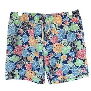 Trunks Men’s‎ Tropical Leaf Print Swim Shorts  Sz M